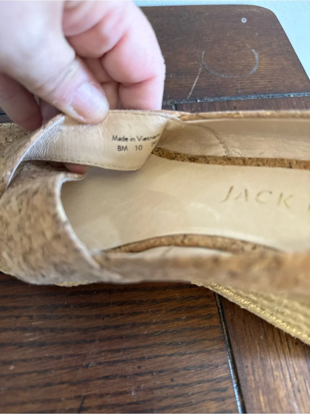 Jack Rogers Palmar Wedge Espadrille Peep-Toe Cork Women's Shoes NEW
